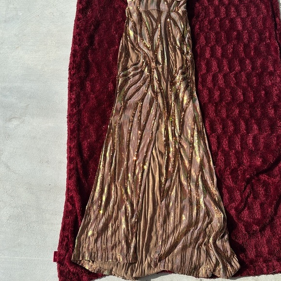 Brown and Gold Sequin Jumpsuit - Picture 11 of 15